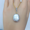 Wholesale Natural Freshwater Pearl Necklace With Square Baroque Pearl Pendant And Copper Accessories In Minimalist Style