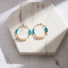 Wholesale Natural Gem Series Turquoise Freshwater Pearl S925 Sterling Silver Electroplated Minimalist Women's Earrings