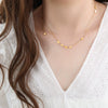 Wholesale Natural Geometric Pentagram Star Tassel Clavicle Necklace For Girls Titanium Steel Electroplated