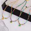 Wholesale Natural Malachite Necklace Stainless Steel Copper Handmade Geometric Pendant Clavicle Chain For Women