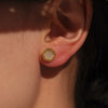 Wholesale Natural Opal Faceted Hexagonal Geometric Earrings For Women Stainless Steel 18K Gold Plated