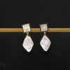 Wholesale Natural Pearl Earrings Sterling Silver Rhombus Baroque Retro Exaggerated Geometric Electroplated Highquality Jewelry For Women