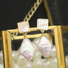 Wholesale Natural Pearl Earrings Sterling Silver Rhombus Baroque Retro Exaggerated Geometric Electroplated Highquality Jewelry For Women