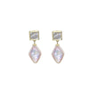 Wholesale Natural Pearl Earrings Sterling Silver Rhombus Baroque Retro Exaggerated Geometric Electroplated Highquality Jewelry For Women