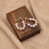 Wholesale Natural Pearl Earrings With Beaded Retro Niche Design Geometric Pattern Electroplated For Women