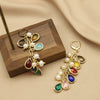 Wholesale Natural Pearl Retro Geometric Water Drop Earrings With Electroplating Design For Women