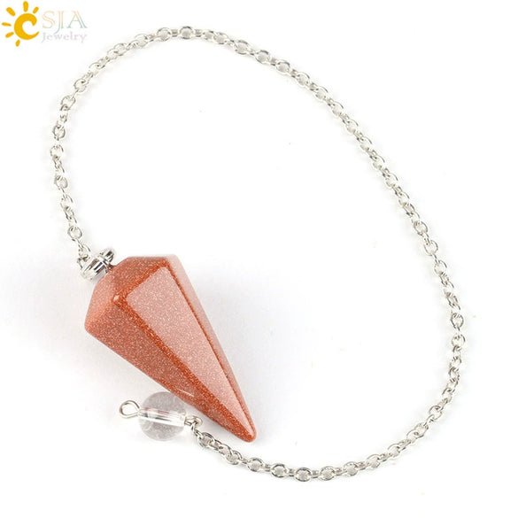 Wholesale Natural Semiprecious Stone And Copper Accessories Spirit Pendulum Polished Unisex Personality Style