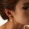 Wholesale Natural Stainless Steel Earrings With Geometric Star Pendant Set With Pearls For Women