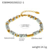Wholesale Natural Stone Abacus Beads Bracelet Light Luxury Titanium Steel 18K Gold Plated Geometric Chain Decoration
