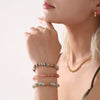 Wholesale Natural Stone Abacus Beads Bracelet Light Luxury Titanium Steel 18K Gold Plated Geometric Chain Decoration