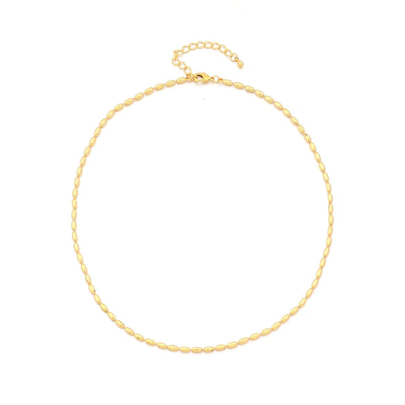 Wholesale Natural Stone And Copper Beaded Necklace Light Luxury Geometric Handmade Ochain Clavicle Chain