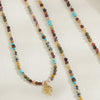 Wholesale Natural Stone And Copper Owl Pendant Beaded Necklace Handmade Geometric Style Unisex