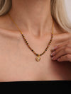 Wholesale Natural Stone And Gold Beads Love Necklace And Bracelet With Electroplating For Women