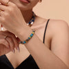 Wholesale Natural Stone And Stainless Steel Abacus Bead Necklace And Bracelet Retro Dopamine Style Handmade With Electroplating