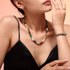 Wholesale Natural Stone And 316L Stainless Steel Abacus Bead Necklace And Bracelet Retro Handmade Electroplated For Women