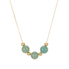 Wholesale Natural Stone Bead Pendant Necklace Titanium Steel Snake Bone Chain Geometric Style 18K Gold Plated