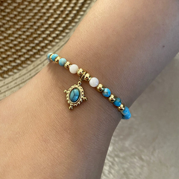 Wholesale Natural Stone Beaded Bracelet Handmade Geometric Retro Jewelry For Women