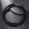 Wholesale Natural Stone Beaded Necklace Handmade With Alloy Pendant Geometric Style Round Shape Unisex