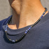Wholesale Natural Stone Beaded Necklace Handmade With Alloy Pendant Geometric Style Round Shape Unisex
