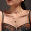 Wholesale Natural Stone Beaded Water Drop Zircon Pendant Necklace In Stainless Steel With Electroplating For Women Light Luxury And Geometric Style