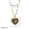 Wholesale Natural Stone Diamond Love Opening Necklace Copper Retro Heart Shape Women
