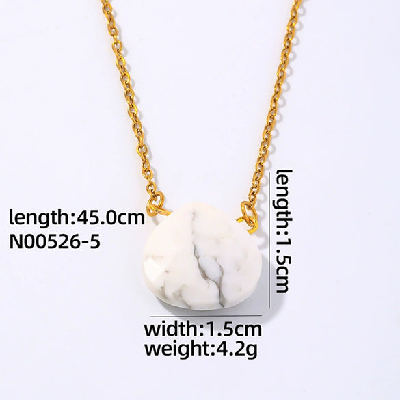 Wholesale Natural Stone Dropshaped Pendant Clavicle Ochain Handmade Women's Fashion Accessories