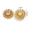 Wholesale Natural Stone Flower Electroplated 18K Gold Earrings Pendant Accessories