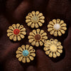 Wholesale Natural Stone Flower Electroplated 18K Gold Earrings Pendant Accessories