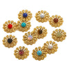 Wholesale Natural Stone Flower Electroplated 18K Gold Earrings Pendant Accessories