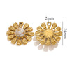 Wholesale Natural Stone Flower Electroplated 18K Gold Earrings Pendant Accessories