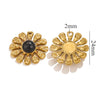 Wholesale Natural Stone Flower Electroplated 18K Gold Earrings Pendant Accessories