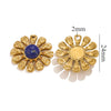 Wholesale Natural Stone Flower Electroplated 18K Gold Earrings Pendant Accessories
