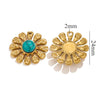 Wholesale Natural Stone Flower Electroplated 18K Gold Earrings Pendant Accessories