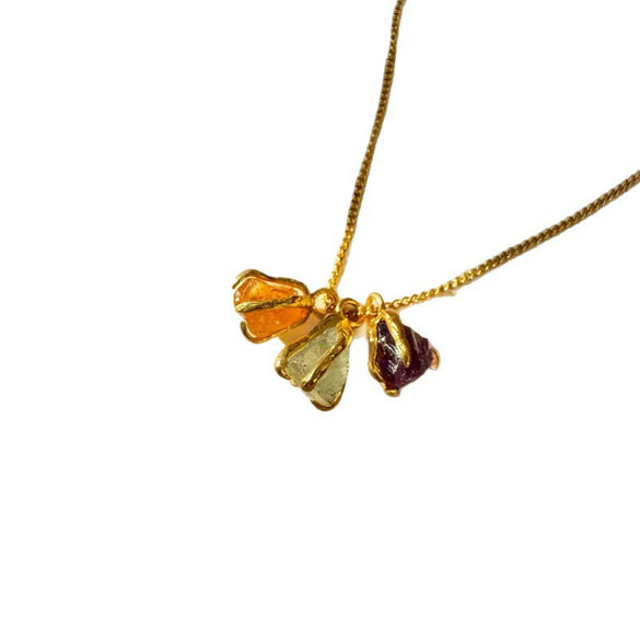 Wholesale Natural Stone Geometric Copper Electroplated Pendant Necklace For Unisex With Light Luxury Style