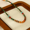Wholesale Natural Stone Goldplated Geometric Stainless Steel Ball Chain Necklace For Women