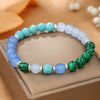 Wholesale Natural Stone Handmade Unisex Elastic Bracelet With Volcanic Stone And Devil's Eye