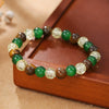 Wholesale Natural Stone Handmade Unisex Elastic Bracelet With Volcanic Stone And Devil's Eye