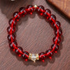 Wholesale Natural Stone Handmade Unisex Elastic Bracelet With Volcanic Stone And Devil's Eye