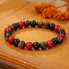 Wholesale Natural Stone Handmade Unisex Elastic Bracelet With Volcanic Stone And Devil's Eye