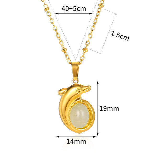Wholesale Natural Stone Inlaid Stainless Steel Cross Necklace Unisex Electroplated