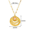 Wholesale Natural Stone Inlaid Stainless Steel Cross Necklace Unisex Electroplated