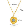 Wholesale Natural Stone Inlaid Stainless Steel Cross Necklace Unisex Electroplated