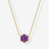 Wholesale Natural Stone Necklace Copper Mixed Gemstone Inlay Geometric Hexagonal O Chain For Women