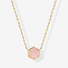 Wholesale Natural Stone Necklace Copper Mixed Gemstone Inlay Geometric Hexagonal O Chain For Women