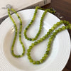 Wholesale Natural Stone Necklace Retro Geometric Style Handbeaded Polished Ball Chain For Women