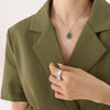 Wholesale Natural Stone Oval Dropshaped Pendant Clavicle Necklace 316L Stainless Steel Goldplated