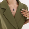 Wholesale Natural Stone Oval Dropshaped Pendant Clavicle Necklace 316L Stainless Steel Goldplated