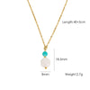 Wholesale Natural Stone Pendant Necklace Stainless Steel Geometric Simple Set With Gemstones For Women