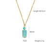 Wholesale Natural Stone Pendant Necklace Stainless Steel Geometric Simple Set With Gemstones For Women