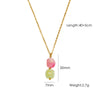 Wholesale Natural Stone Pendant Necklace Stainless Steel Geometric Simple Set With Gemstones For Women